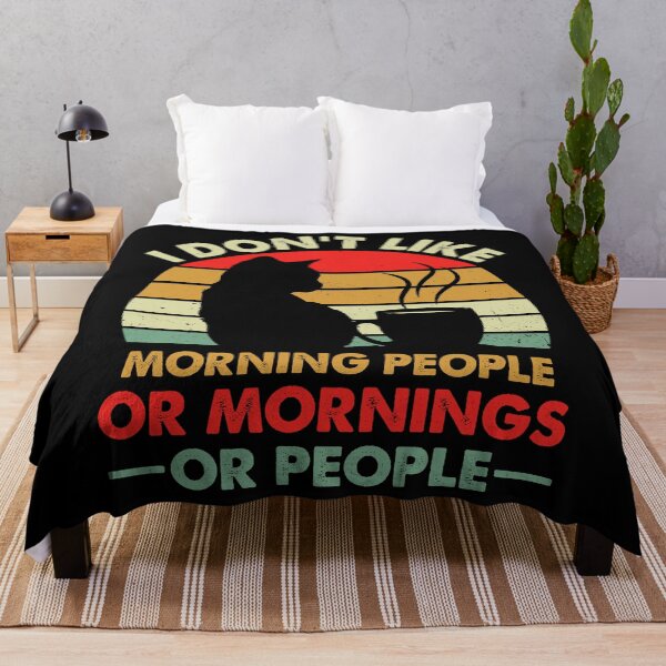 Item preview, I Don't Like Morning People Or Mornings Or People Retro Design - Funny Cat And Coffee Lover designed and sold by naworas.