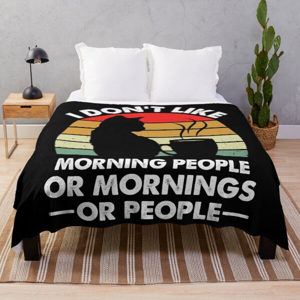 Item preview, I Don't Like Morning People Or Mornings Or People - Funny Cat And Coffee Lover Retro designed and sold by naworas.