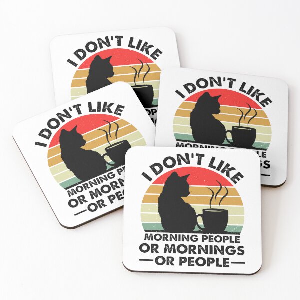 Item preview, I Don't Like Morning People Or Mornings Or People - Funny Coffee And Cat Lover Retro designed and sold by naworas.