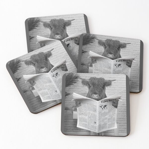 Item preview, Scottish Highland Cow on Toilet Reading Newspaper  designed and sold by lailashack.