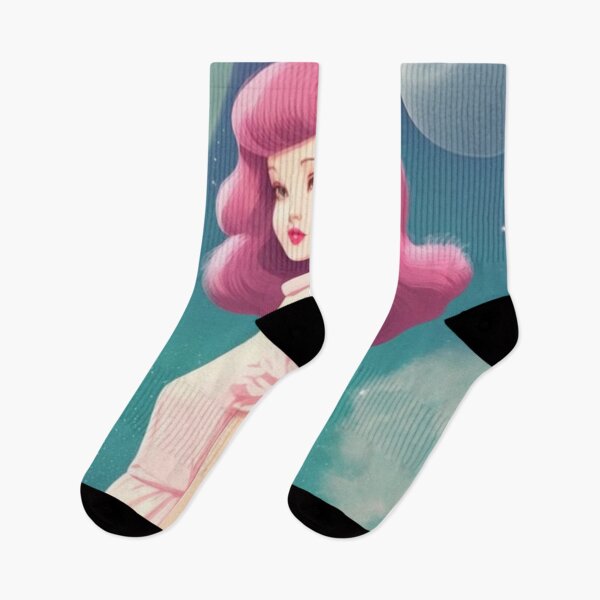 Item preview, Retro woman on the way to distant galaxies designed and sold by Girly-Universe.