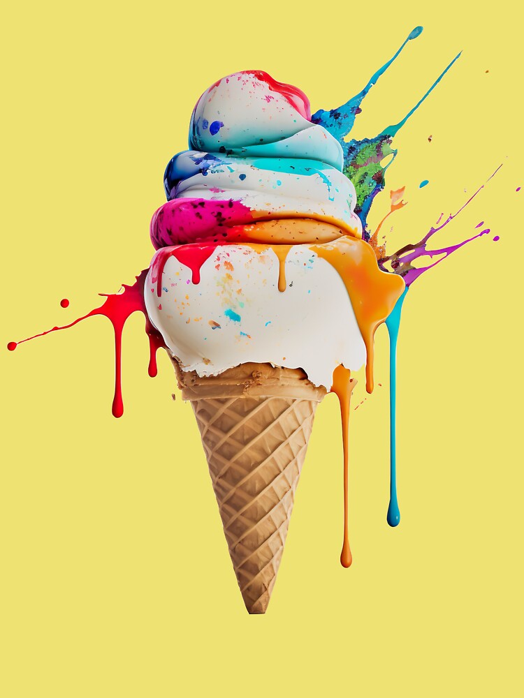 Abstract paint art ice cream