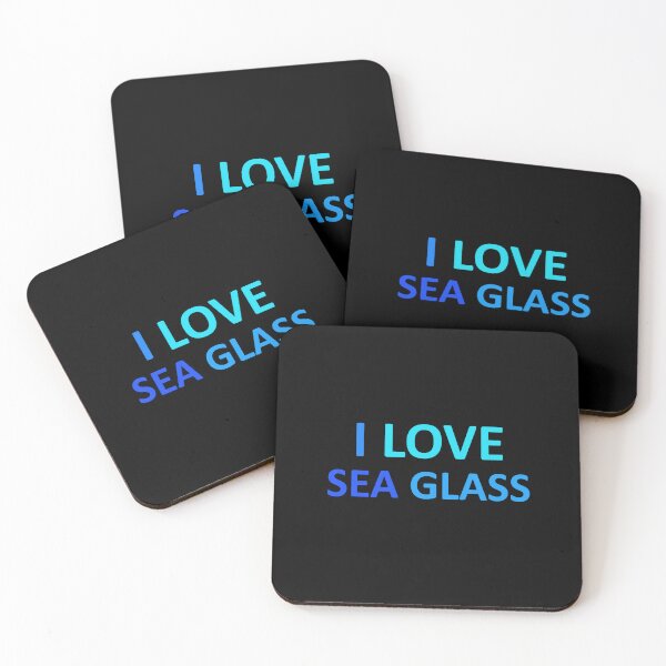Item preview, Sea Glass Love Words I Love Sea Glass - Beach Blues Sea Glass Colors 3 of 6 designed and sold by Beachy.