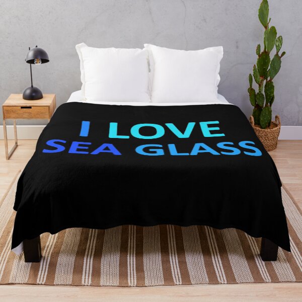 Item preview, Sea Glass Love Words I Love Sea Glass - Beach Blues Sea Glass Colors 3 of 6 designed and sold by Beachy.