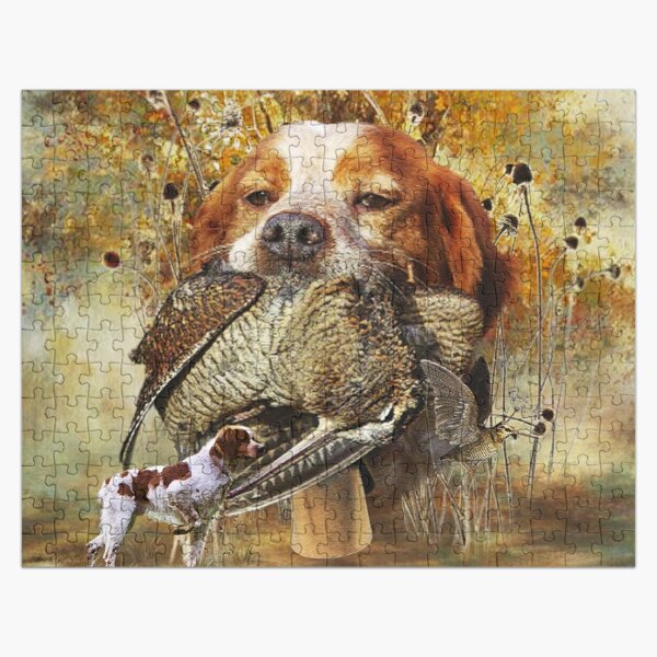Item preview, Woodcock hunting with Brittany Spaniel designed and sold by TammyHunterArt.