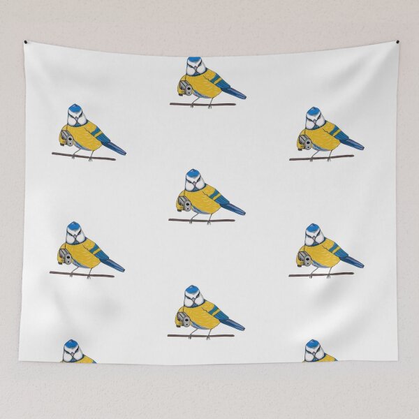 Item preview, Picture Titmouse with a gun Ukrainian theme designed and sold by Aloelora.