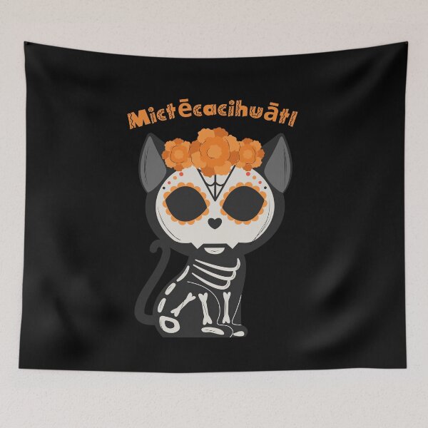 Item preview, Mictecacihuatl - Mexican Skull Cat designed and sold by ElLocoMus.