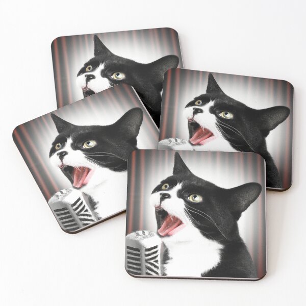 Item preview, Rock Star Cat Singing In A Microphone, Cat 13 designed and sold by LesTheArt.