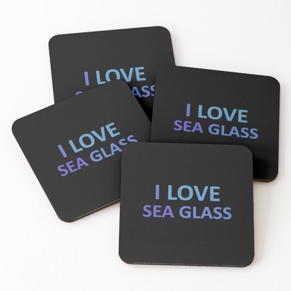 Item preview, Sea Glass Love Words I Love Sea Glass - Beach Blues Sea Glass Colors 6 of 6 designed and sold by Beachy.