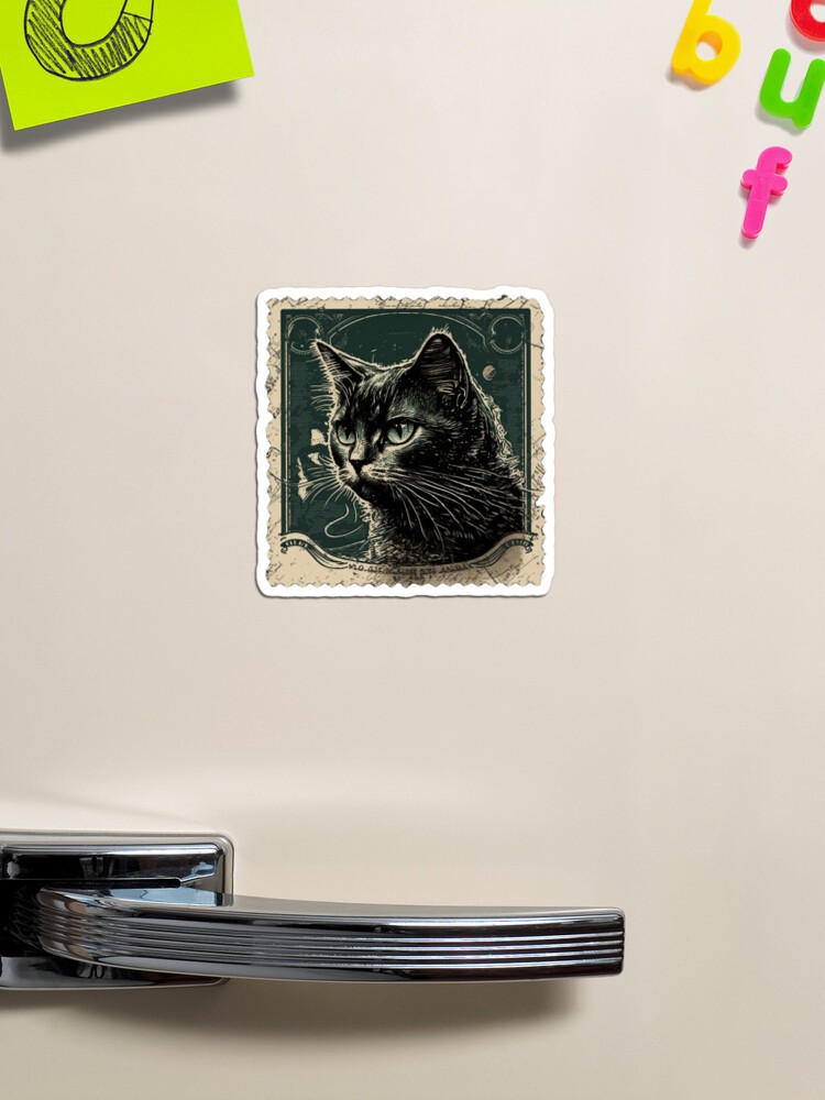 Little Black Cat Stamp Poster for Sale by plernz