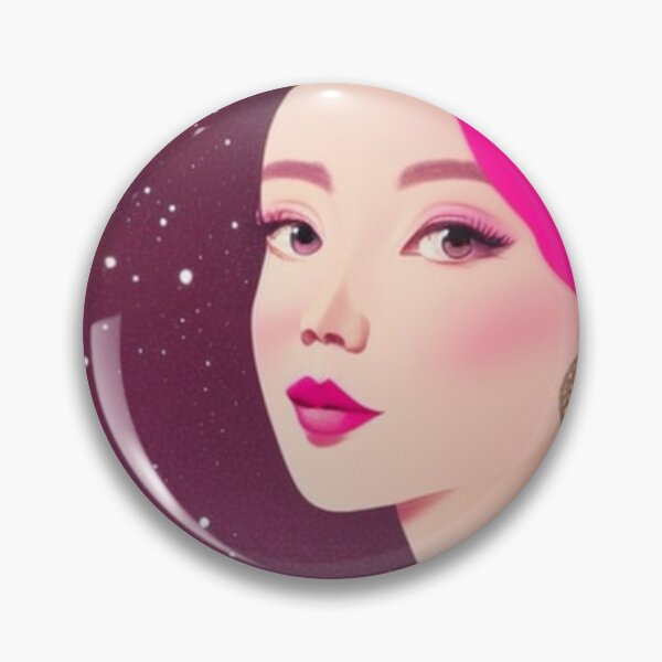 Item preview, Woman with pink hair in front of a pink starry sky designed and sold by Girly-Universe.
