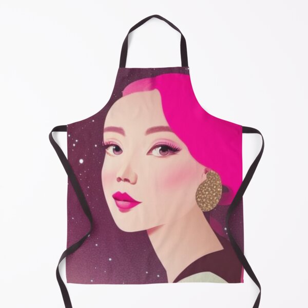 Item preview, Woman with pink hair in front of a pink starry sky designed and sold by Girly-Universe.