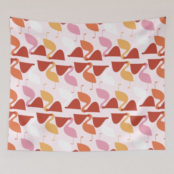 Item preview, Cute Pelican Pattern on Pink Background designed and sold by kapotka.