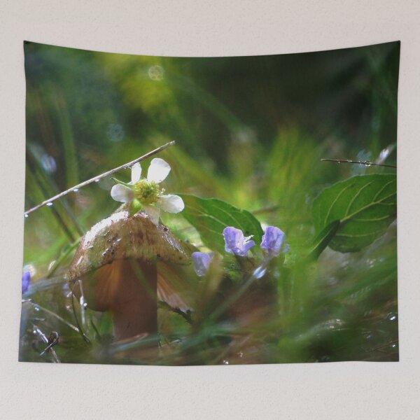 Item preview, Mushroom and Flowers in the Rain designed and sold by Nalinne Jones.