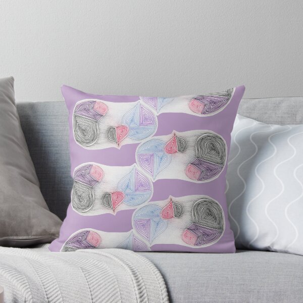 Clown 1 collage lavender Throw Pillow