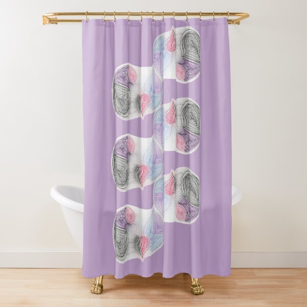 Clown 1 collage lavender Shower Curtain