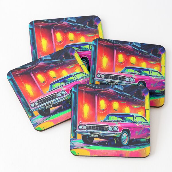 Item preview, A Glowing Reflection in an Old Garage - A Classic Car's Neon Night designed and sold by WBP Mart.