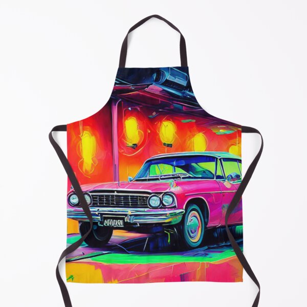 Item preview, A Glowing Reflection in an Old Garage - A Classic Car's Neon Night designed and sold by WBP Mart.