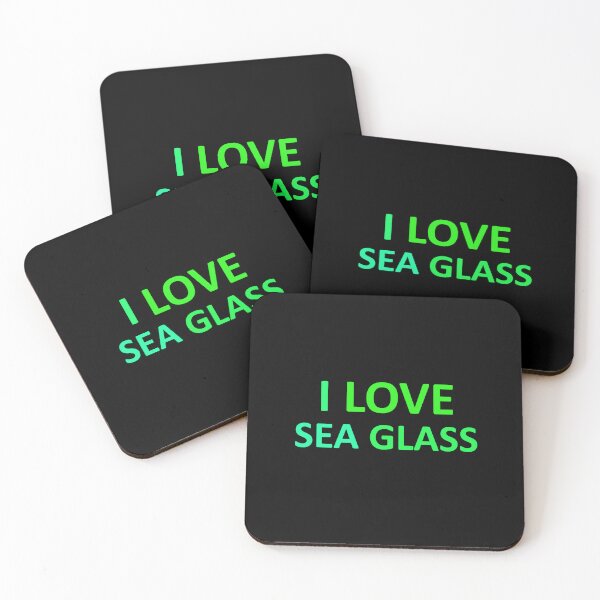 Item preview, Sea Glass Love Words I Love Sea Glass - Beach Greens Sea Glass Colors 3 of 4 designed and sold by Beachy.