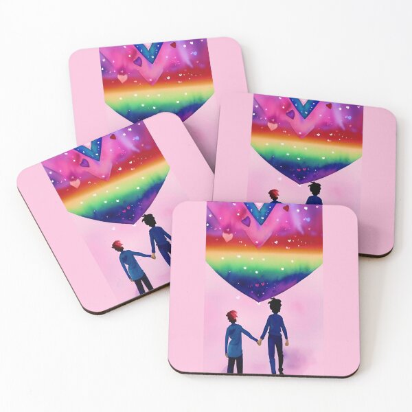 Item preview, A queer gay couple in love Valentine's Day with a large rainbow LGBT heart designed and sold by rockate.