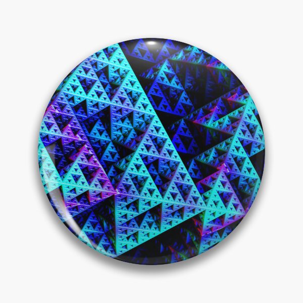 Item preview, "Cool Blue" Sierpinski Triangle Fractal Art Print designed and sold by ChaosEmporium.