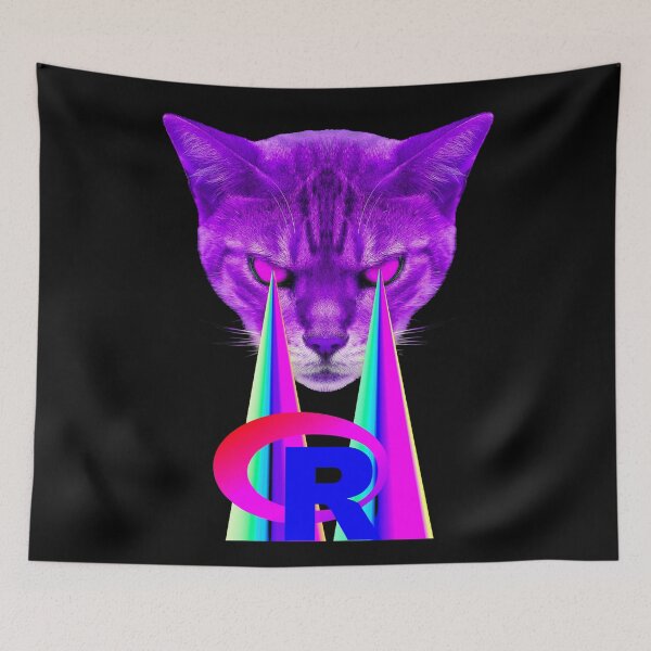 Item preview, R programming language R logo for cat lovers designed and sold by Birdhead.