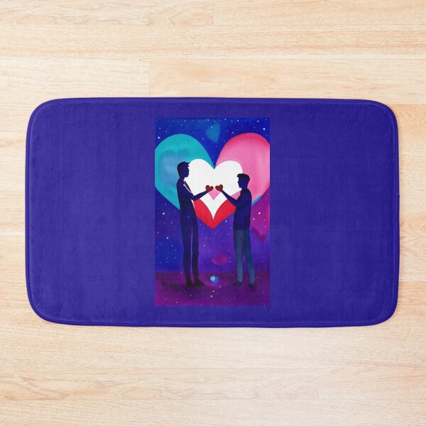 Item preview, A gay queer lgbt couple of men in love Valentine's Day with hearts designed and sold by rockate.