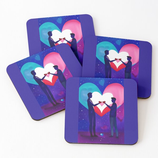 Item preview, A gay queer lgbt couple of men in love Valentine's Day with hearts designed and sold by rockate.