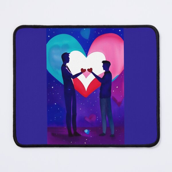 Item preview, A gay queer lgbt couple of men in love Valentine's Day with hearts designed and sold by rockate.