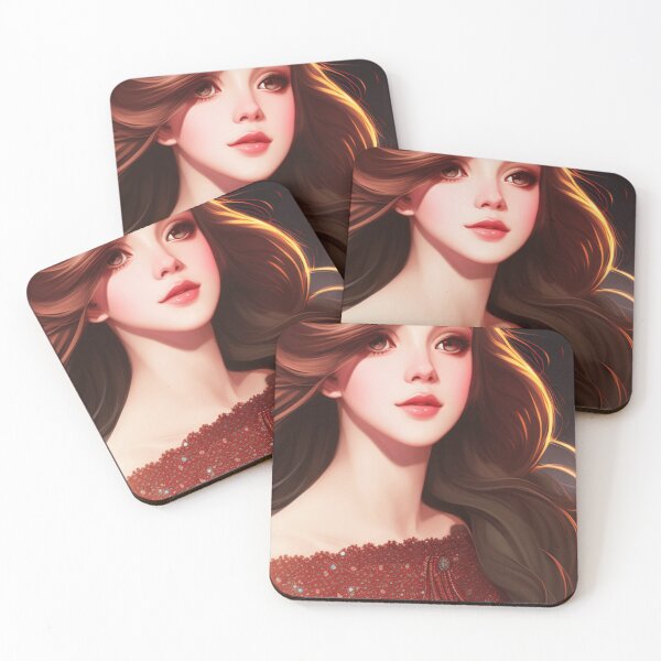 Item preview, Young woman with brown hair and cold glance designed and sold by Girly-Universe.