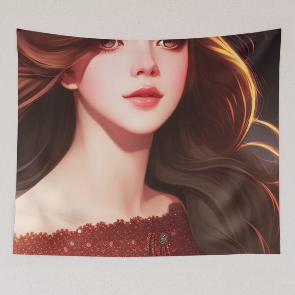 Item preview, Young woman with brown hair and cold glance designed and sold by Girly-Universe.