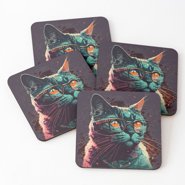 Item preview, Cat with glasses designed and sold by Zip-Zup.