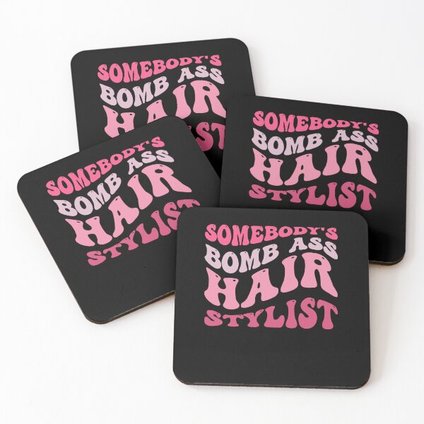 Item preview, Somebody's Bombass Hair Stylist Pink Retro Hairdresser Shirt designed and sold by sasigifts.