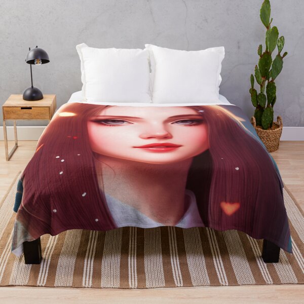 Item preview, Young woman with brown hair and hearts designed and sold by Girly-Universe.