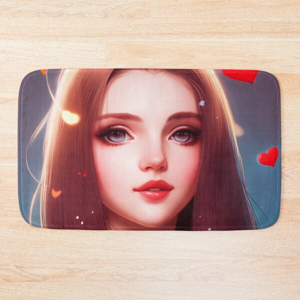 Item preview, Young woman with brown hair and hearts designed and sold by Girly-Universe.