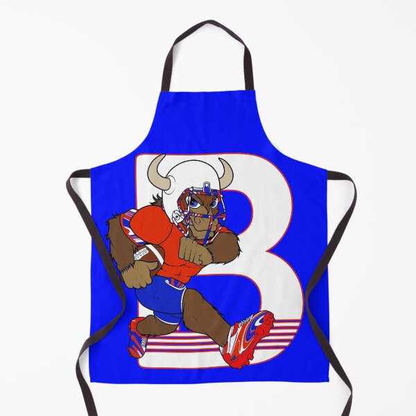 Item preview, Cartoon Buffalo Football Character Running with Football Red White and Blue designed and sold by SmileThreads.