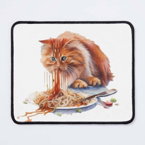 Item preview, Cat Eating Spaghetti designed and sold by Print_Fuse.