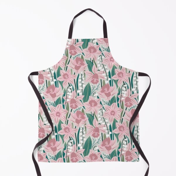 Item preview, Toxic beauty // sea fog grey background cotton candy pink and dry rose daffodils and white lily of the valley flowers sage pine and jade green leaves designed and sold by SelmaCardoso.