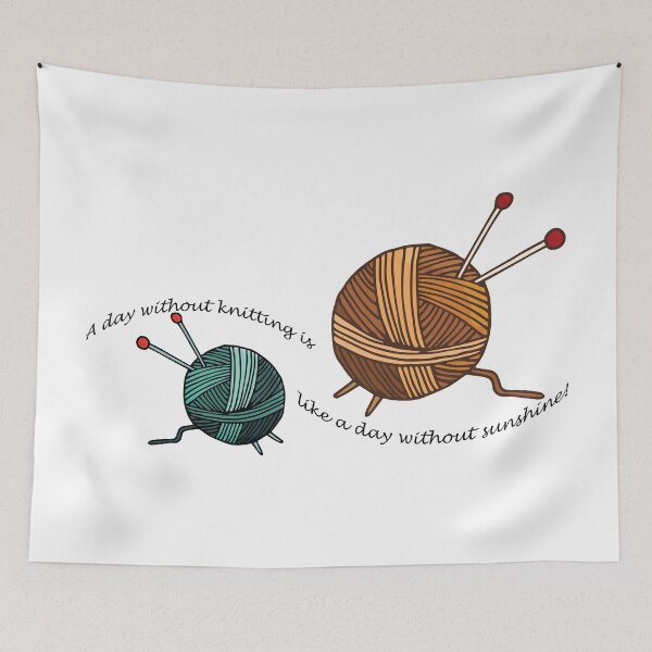 Item preview, A day without knitting is like a day without sunshine. designed and sold by Crafty-Hawk.