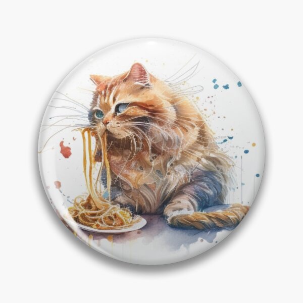 Item preview, Cat Eating Spaghetti designed and sold by Print_Fuse.