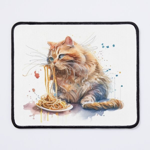 Item preview, Cat Eating Spaghetti designed and sold by Print_Fuse.