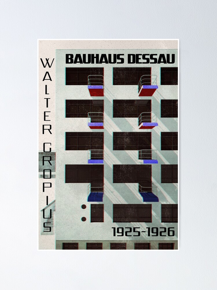 芸術写真 Bauhaus Dessau Foundation Poster Bauhaus Dessau building in vintage magazine style IV