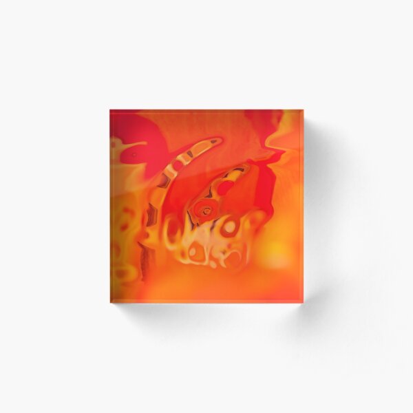 orange acquerello Acrylic Block