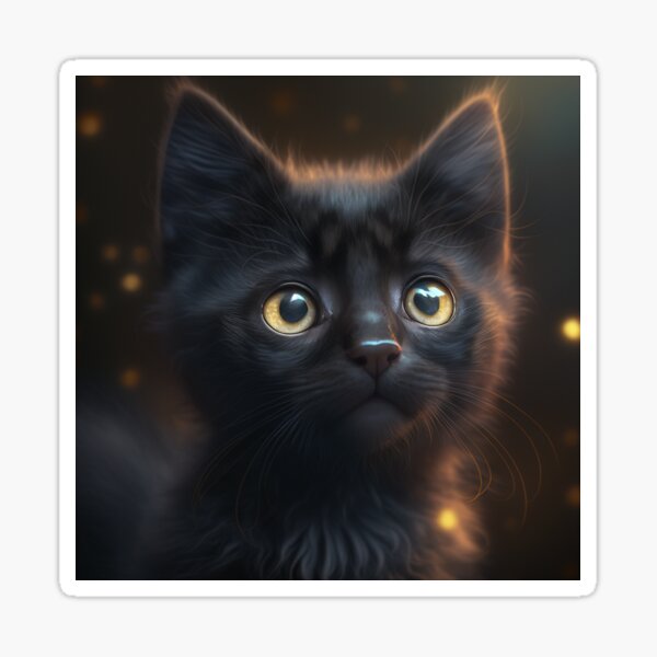 Black Cat with Yellow Eyes Sticker – Reverie Goods & Gifts