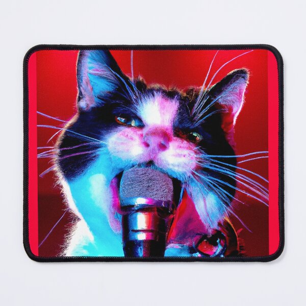 Item preview, Rock Star Cat Singing In A Microphone, Cat 14 designed and sold by LesTheArt.