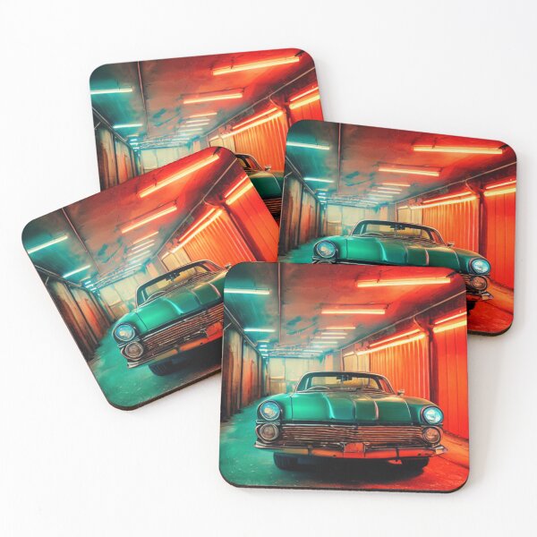 Item preview, Cinematic Dream in a Garage - A Classic Car's Neon Night designed and sold by WBP Mart.