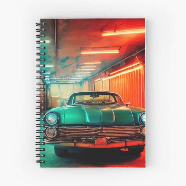 Artikelvorschau, Cinematic Dream in a Garage - A Classic Car's Neon Night entworfen und verkauft von WBP Mart.