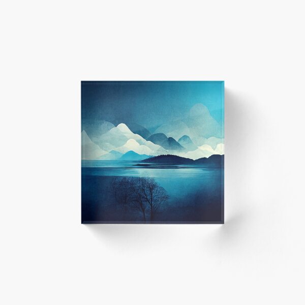 Item preview, Mountain Lake in Cool Blues designed and sold by ImageVortex.