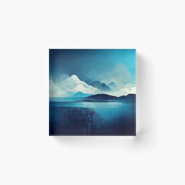 Item preview, Mountain Lake in Cool Blues designed and sold by ImageVortex.