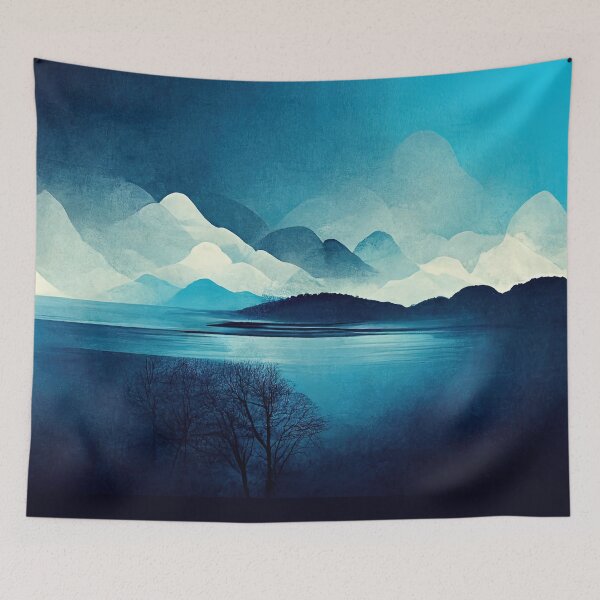 Item preview, Mountain Lake in Cool Blues designed and sold by ImageVortex.